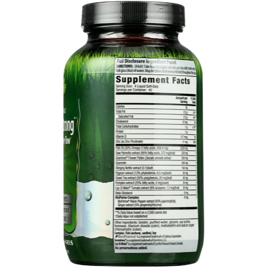 IR106 | back of green supplement bottle showing Supplement Facts and ingredient panel - Thumbnail