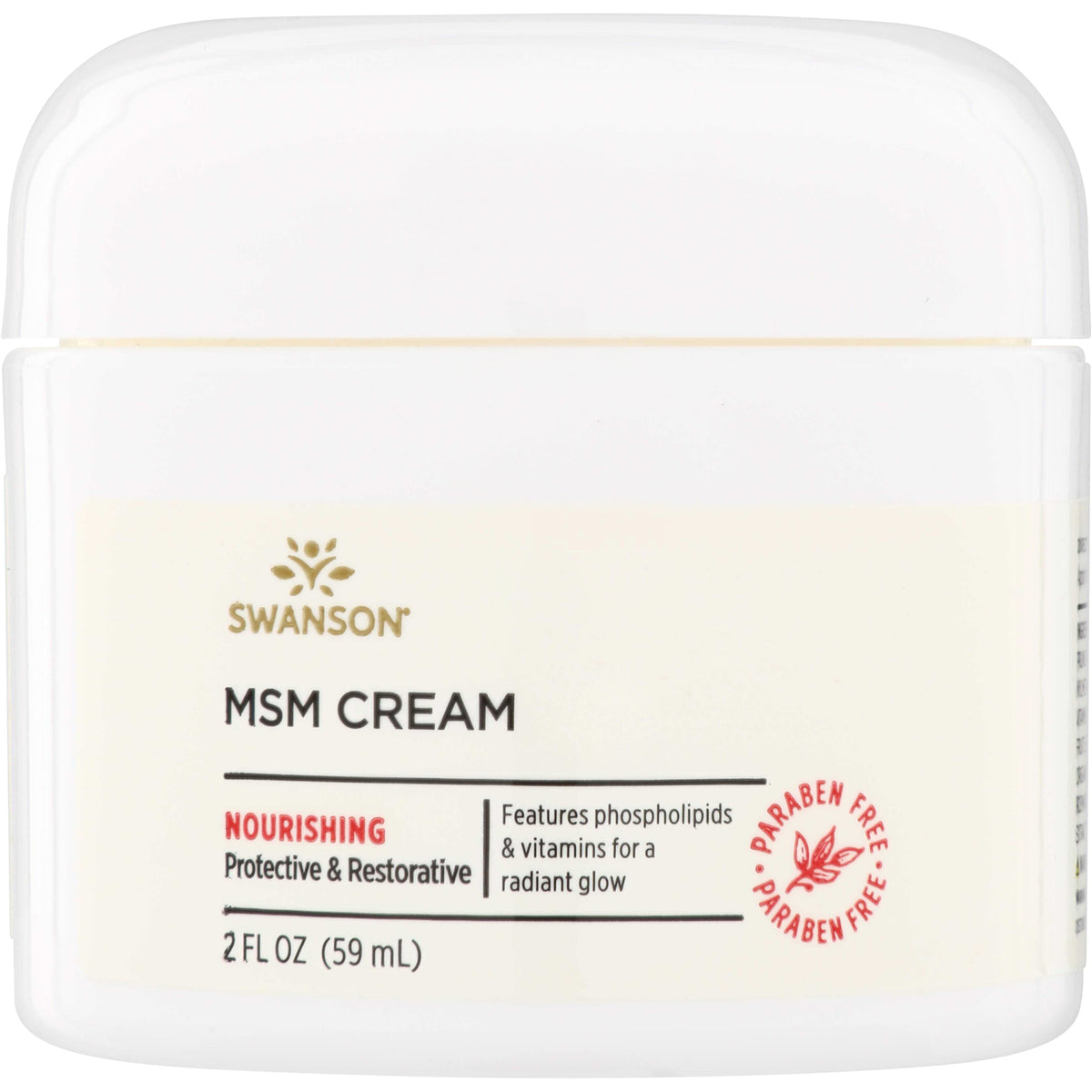 SW1464 | Swanson MSM Cream 2 fl oz, nourishing, protective & restorative; paraben free