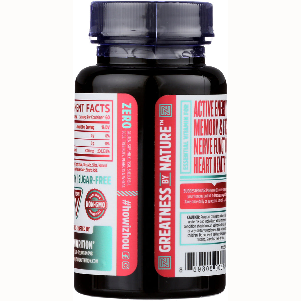 ZOU019 | Back of Zhou Nutrition bottle showing Supplement Facts, benefits panel, and barcode - Thumbnail