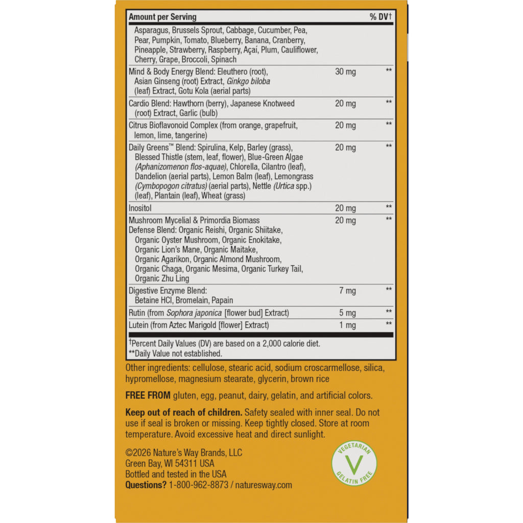 NW1076 | Supplement Facts panel with ingredient blend, other ingredients, and vegetarian gelatin-free seal - Thumbnail