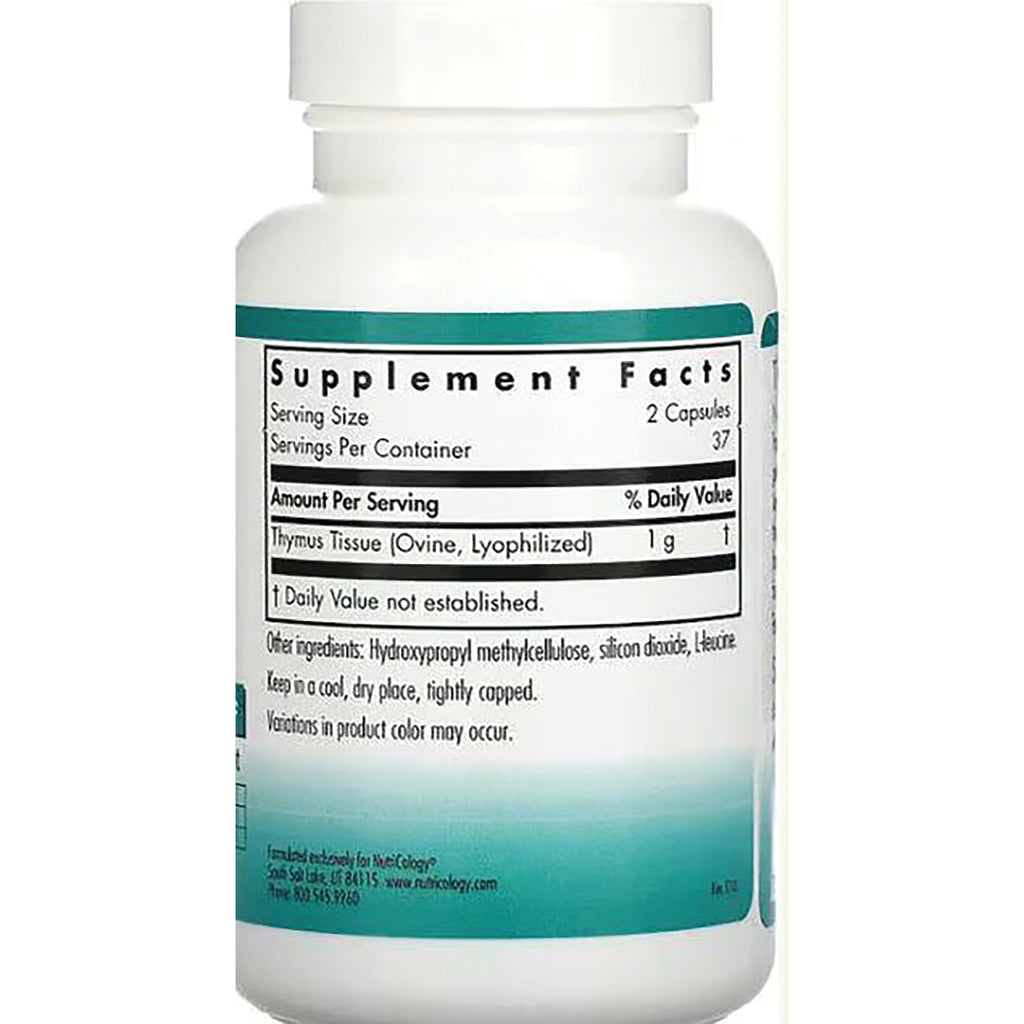 NCL010 | Back of white supplement bottle showing Supplement Facts panel with serving size 2 capsules and ingredients - Thumbnail