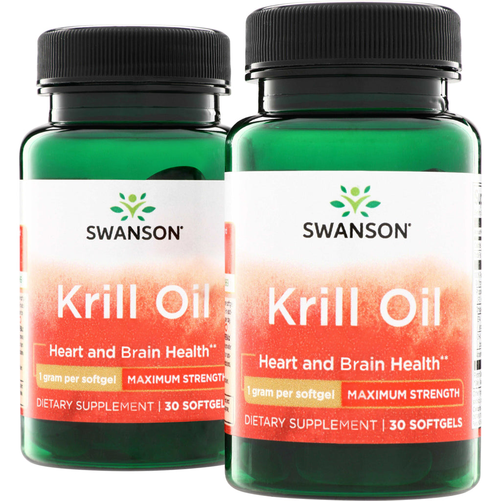 SWE102 | Swanson Krill Oil bottles 30 softgels - Thumbnail