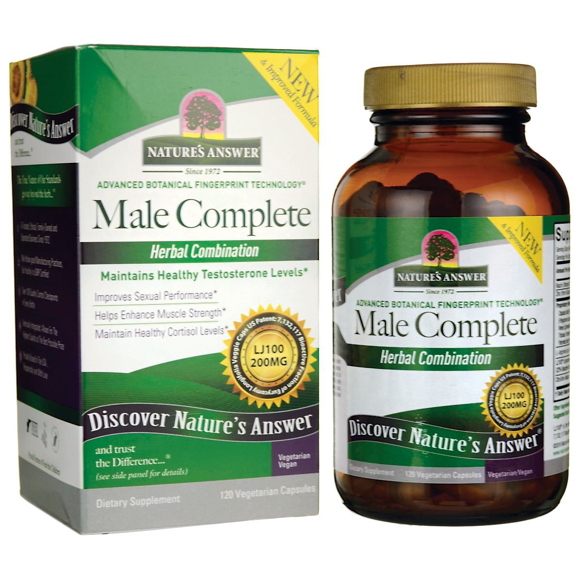 NAT186 | Nature's Answer Male Complete herbal combination supplement box and bottle front view