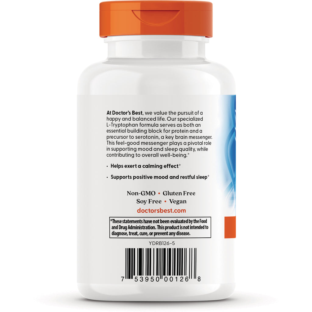 DB085 | Back of white supplement bottle with orange cap showing label text Non-GMO Gluten Free Vegan and barcode - Thumbnail