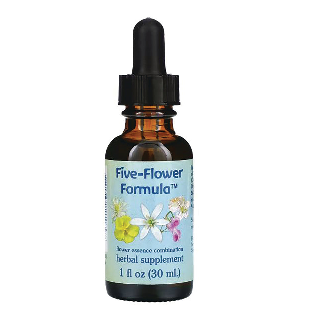FES010 | Amber glass dropper bottle labeled Five-Flower Formula herbal supplement 1 fl oz (30 mL) - Thumbnail
