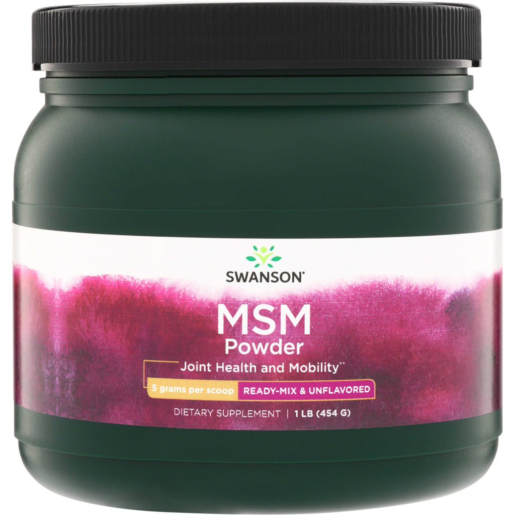 SW851 | Swanson MSM Powder supplement, Joint Health and Mobility, 1 lb (454 g) - Thumbnail