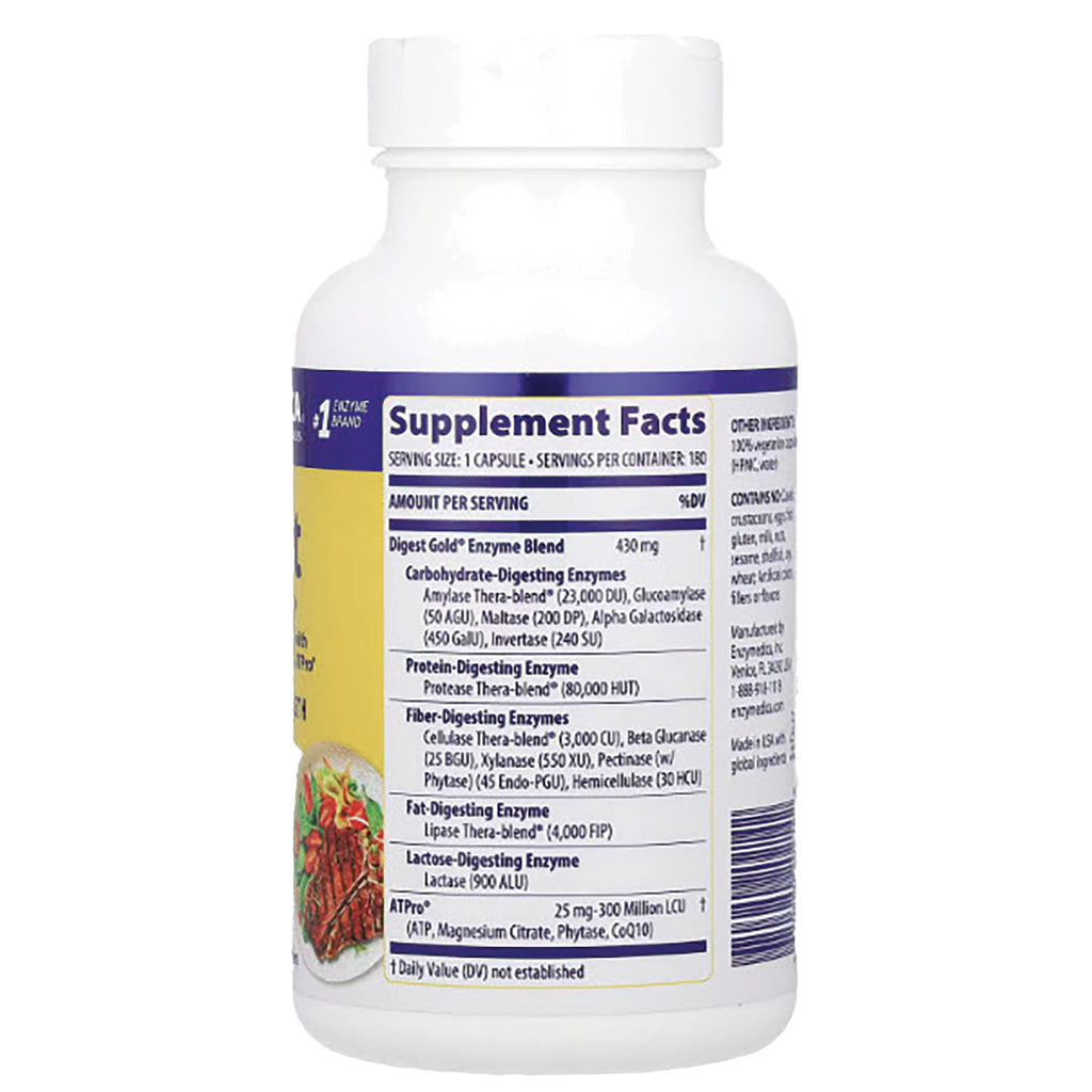 EMD011 | back of white supplement bottle showing Supplement Facts panel, ingredient list and barcode - Thumbnail