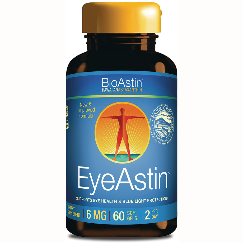 NUT020 | BioAstin EyeAstin bottle front label 6 MG 60 soft gels supports eye health and blue light protection - Thumbnail