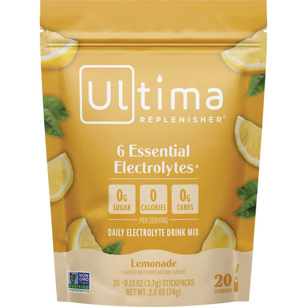 UHP028 | Ultima Replenisher Lemonade electrolyte drink mix pouch, 20 stickpacks; 0g sugar, 0 calories, 0g carbs - Thumbnail