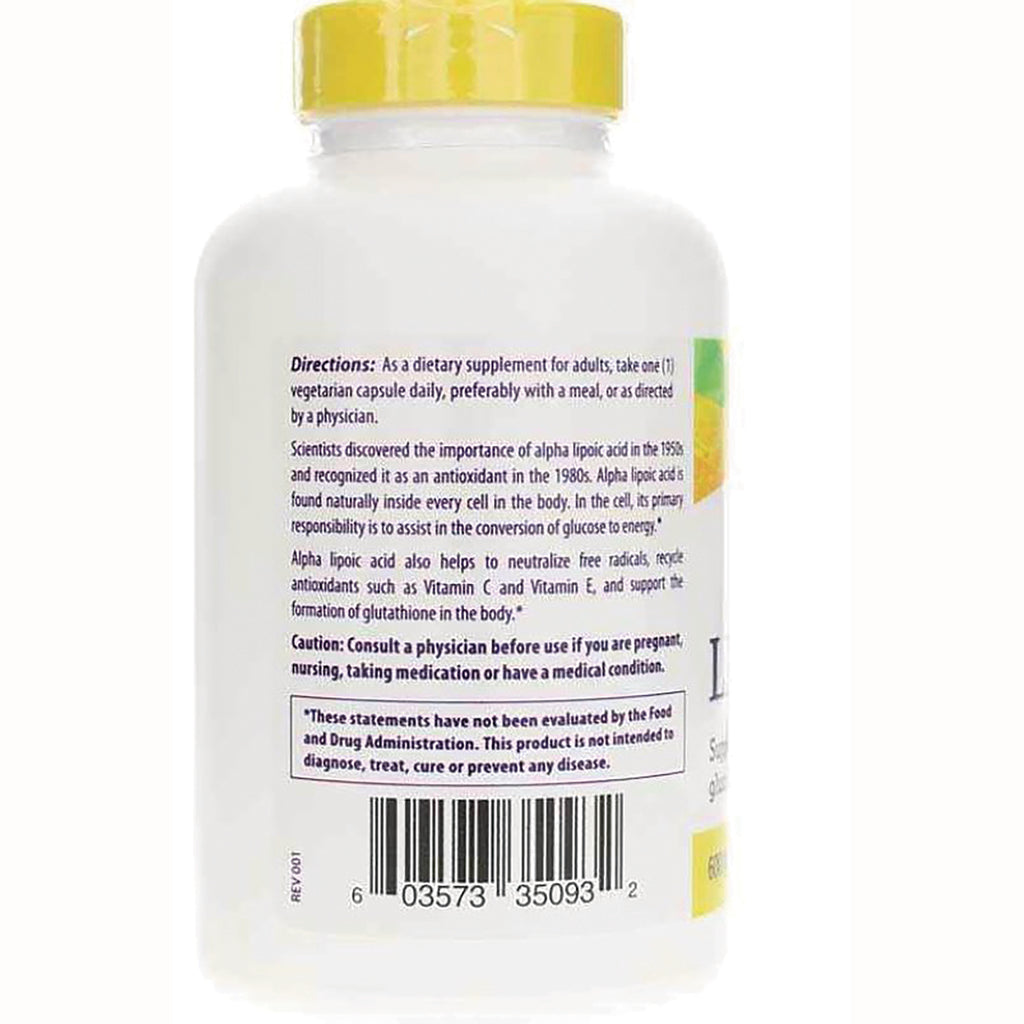 HRG012 | Back label of white supplement bottle showing directions, caution text and barcode - Thumbnail