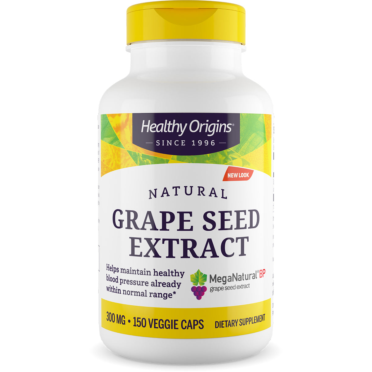 HRG028 | Healthy Origins natural Grape Seed Extract bottle front label, 300 mg, 150 veggie caps