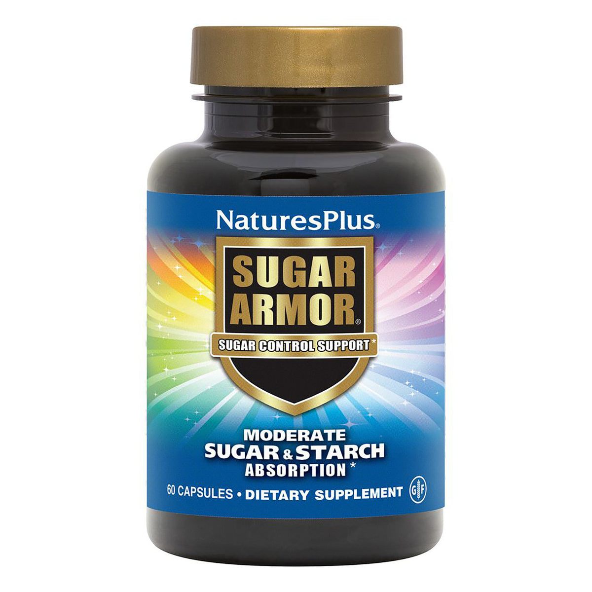 NTP278 | NaturesPlus Sugar Armor sugar blocker bottle with front label reading Blocks up to 50% of sugar & carb absorption