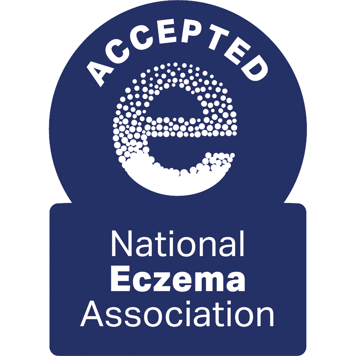 SHK023 | Accepted seal with dotted e logo and text National Eczema Association