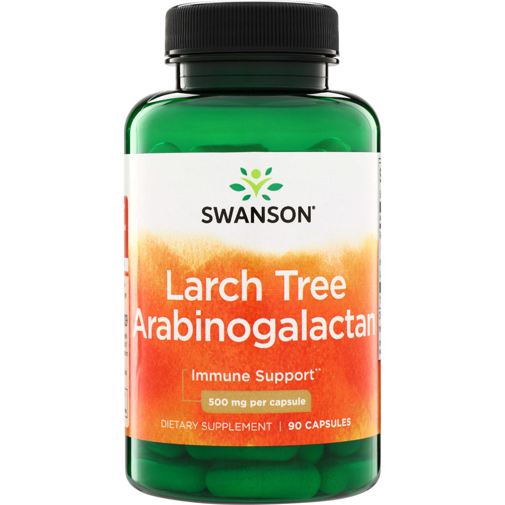 SWU087 | Swanson Larch Tree Arabinogalactan, Immune Support, 500 mg per capsule, 90 capsules bottle - Thumbnail