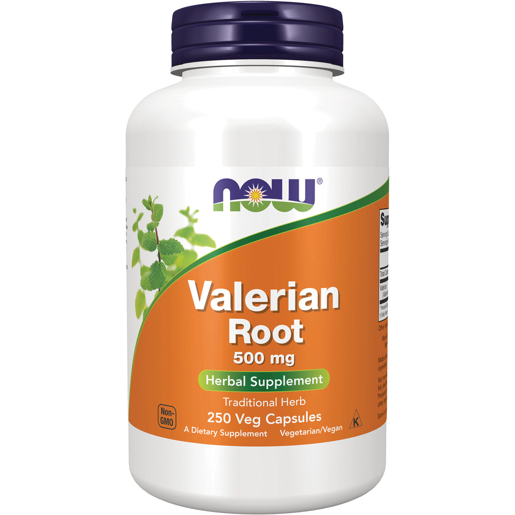 NWF716 | NOW Valerian Root 500 mg herbal supplement bottle, 250 veg capsules - Thumbnail