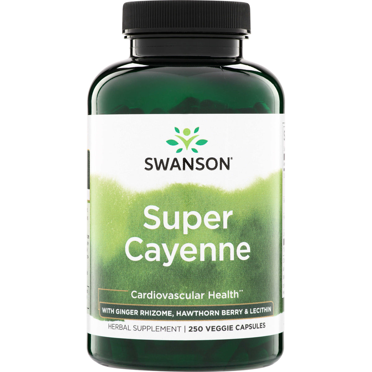 SW1739 | Swanson Super Cayenne, Cardiovascular Health, herbal supplement, 250 veggie capsules