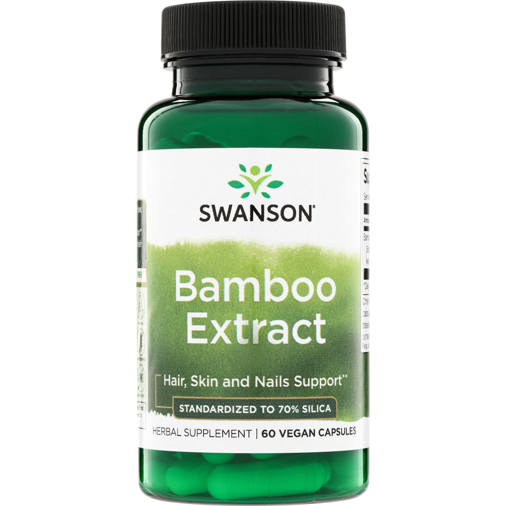 SWH190 | Swanson Bamboo Extract, Hair, Skin and Nails Support, standardized to 70% silica, 60 vegan capsules - Thumbnail
