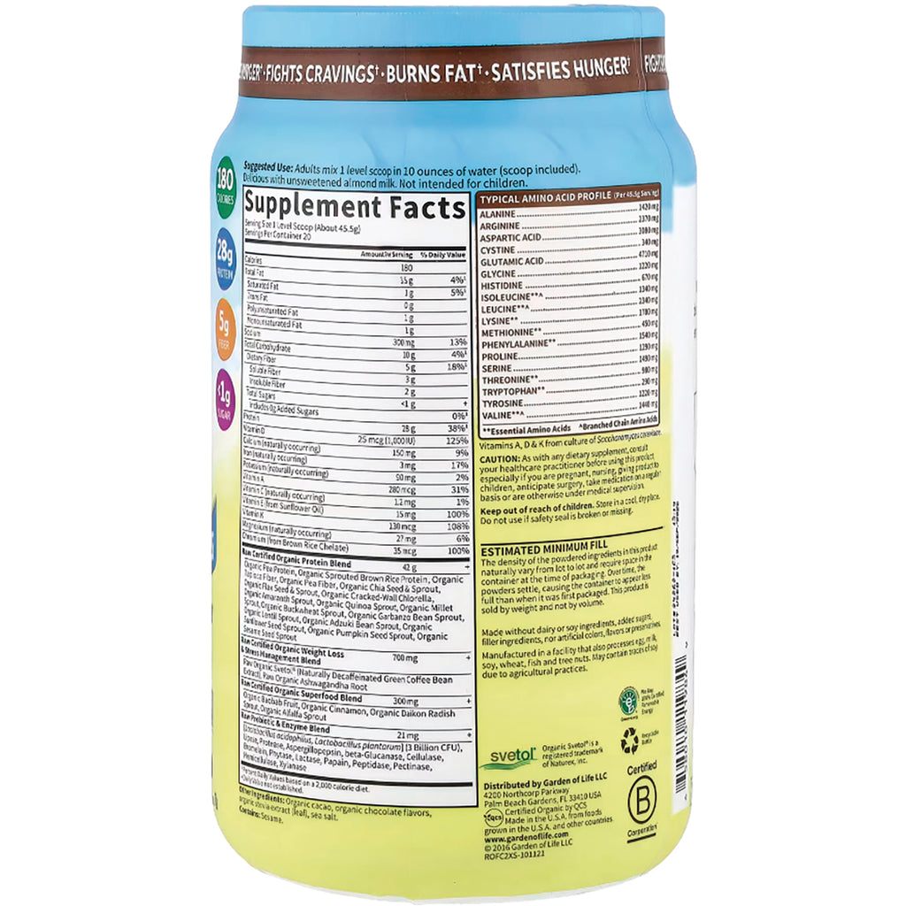 GLF244 | Back label showing Supplement Facts panel, ingredient and amino acid lists, cautions and estimated fill information - Thumbnail