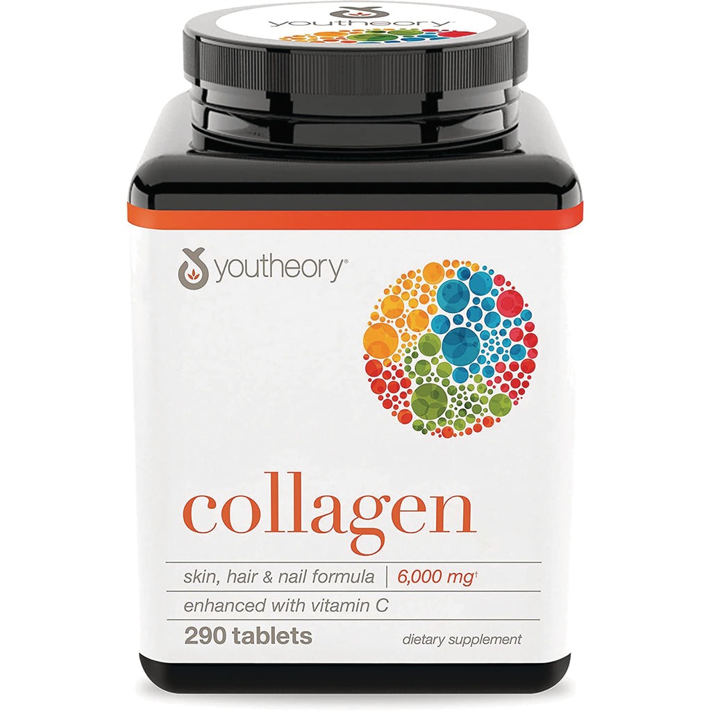YOU001 | Youtheory Collagen 290 tablets bottle, skin, hair & nail formula 6,000 mg, enhanced with vitamin C - Thumbnail