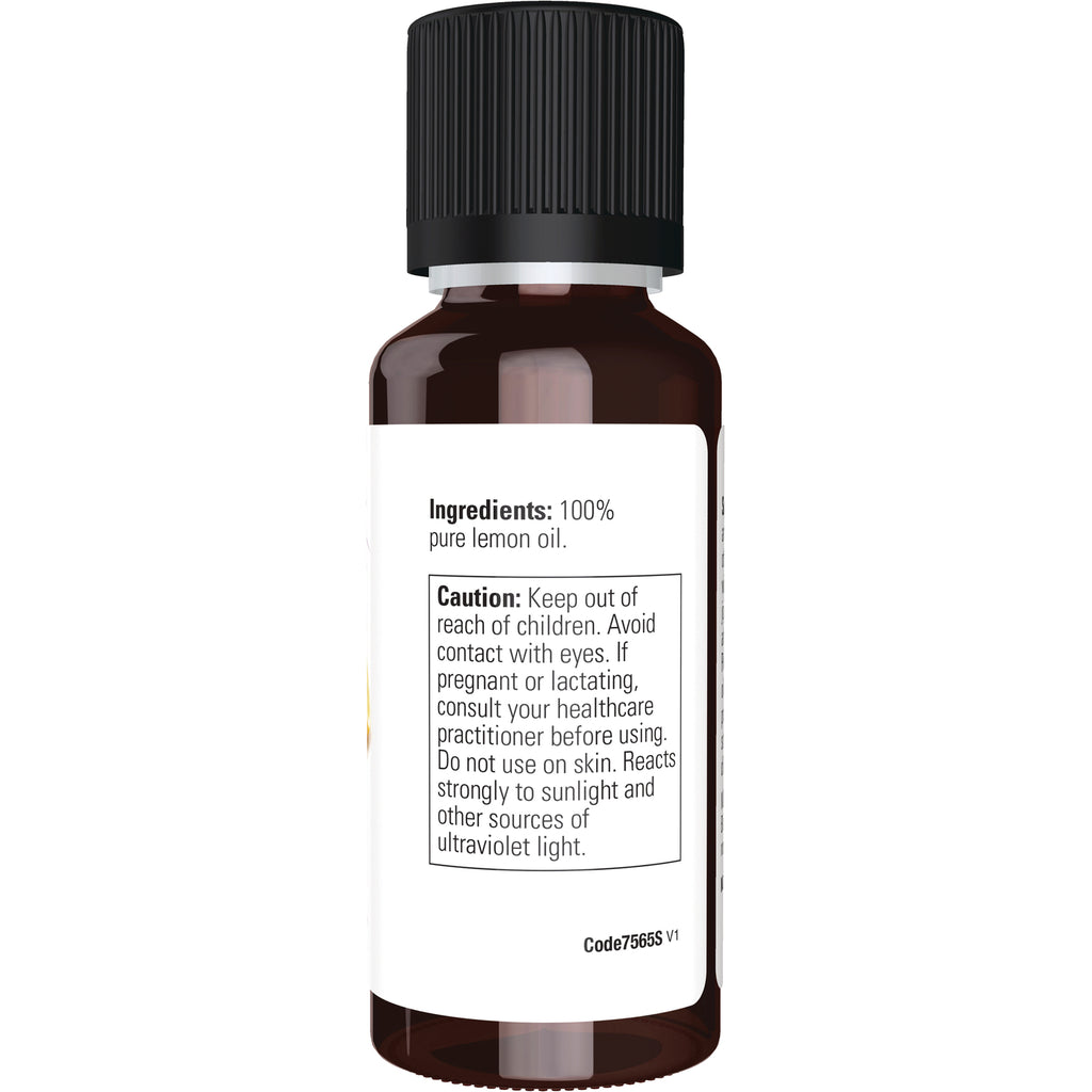 NWF060 | Back bottle label reading Ingredients: 100% pure lemon oil and caution text about keeping out of reach of children and avoiding skin contact - Thumbnail