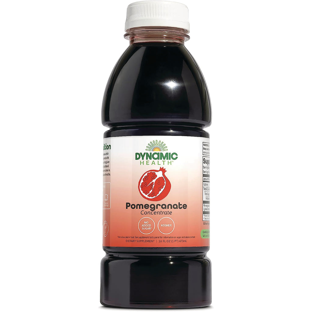 DYH020 | Dynamic Health pomegranate concentrate bottle, front label reads Pomegranate Concentrate, no added sugar, kosher - Thumbnail