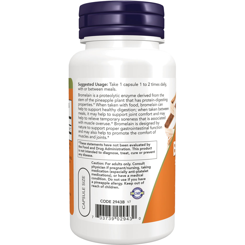 NWF293 | Back of white supplement bottle showing suggested usage, caution text, barcode and capsule size label - Thumbnail