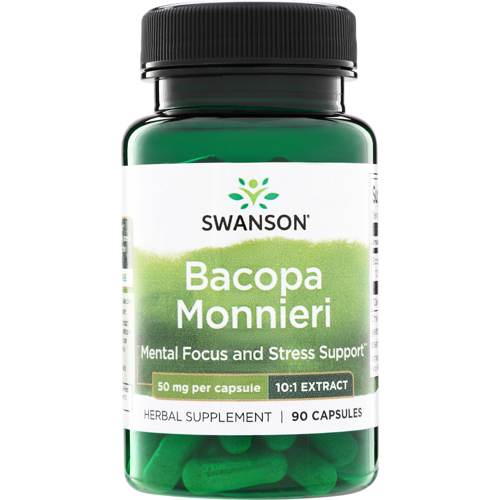 SW1690 | Swanson Bacopa Monnieri 10:1 Extract, 50 mg per capsule; Herbal Supplement; 90 capsules - Thumbnail
