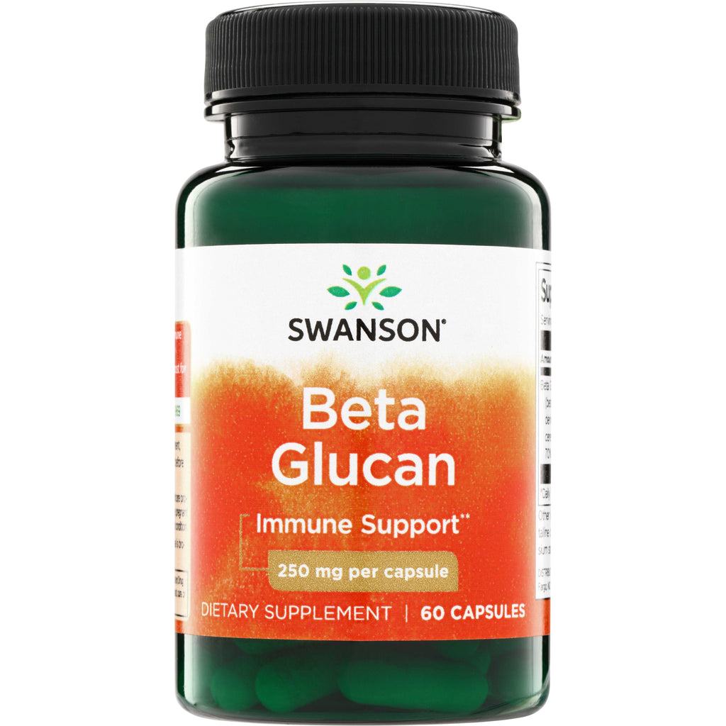 SWU187 | Swanson Beta Glucan, Immune Support, 250 mg per capsule, 60 capsules bottle front - Thumbnail
