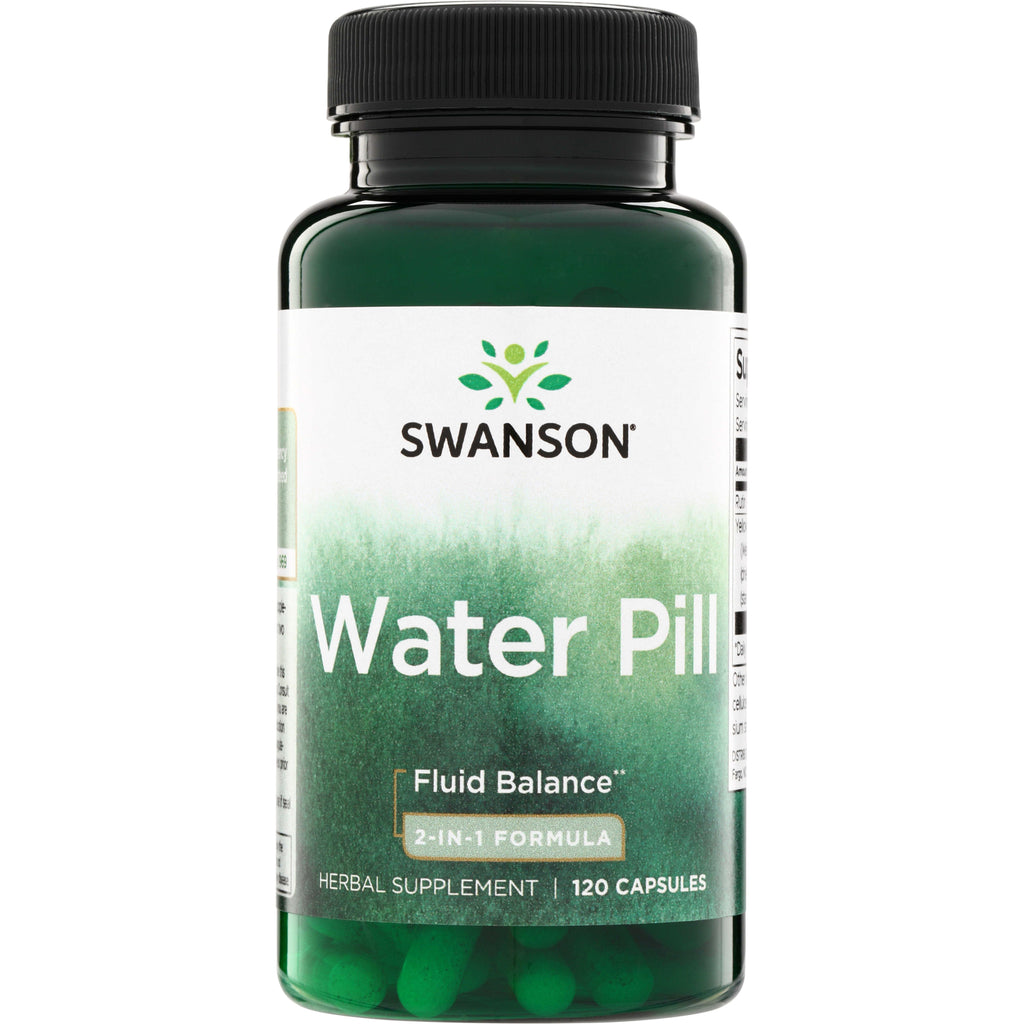 SWU221 | Swanson Water Pill bottle, Fluid Balance 2-in-1 Formula, herbal supplement, 120 capsules - Thumbnail