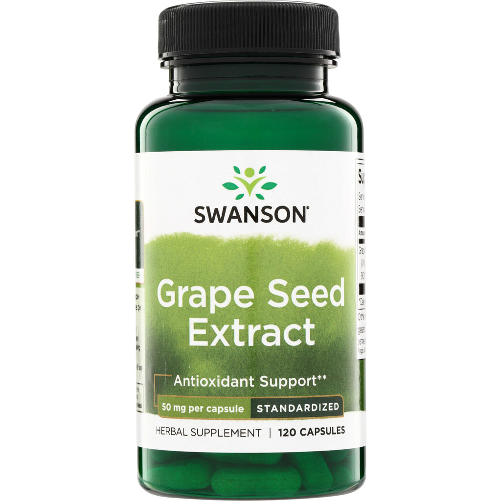 SWH155 | Swanson Grape Seed Extract, Antioxidant Support, 50 mg per capsule, Standardized, 120 capsules - Thumbnail