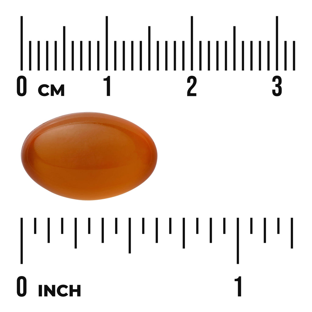 SW1529 | Oval amber softgel shown with size ruler in cm and inches - Thumbnail