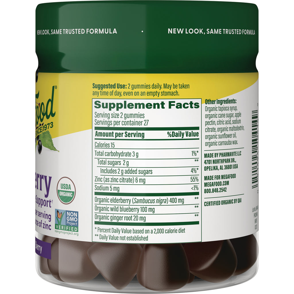 MGF106 | Back label showing Supplement Facts panel, ingredients, serving size, and gummies visible through jar - Thumbnail