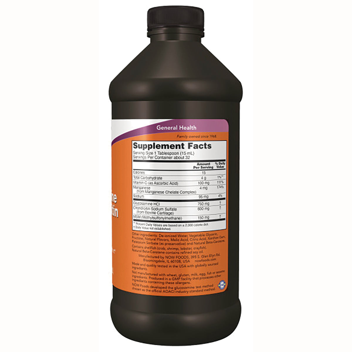 NWF061 | brown bottle back showing Supplement Facts label and ingredients panel