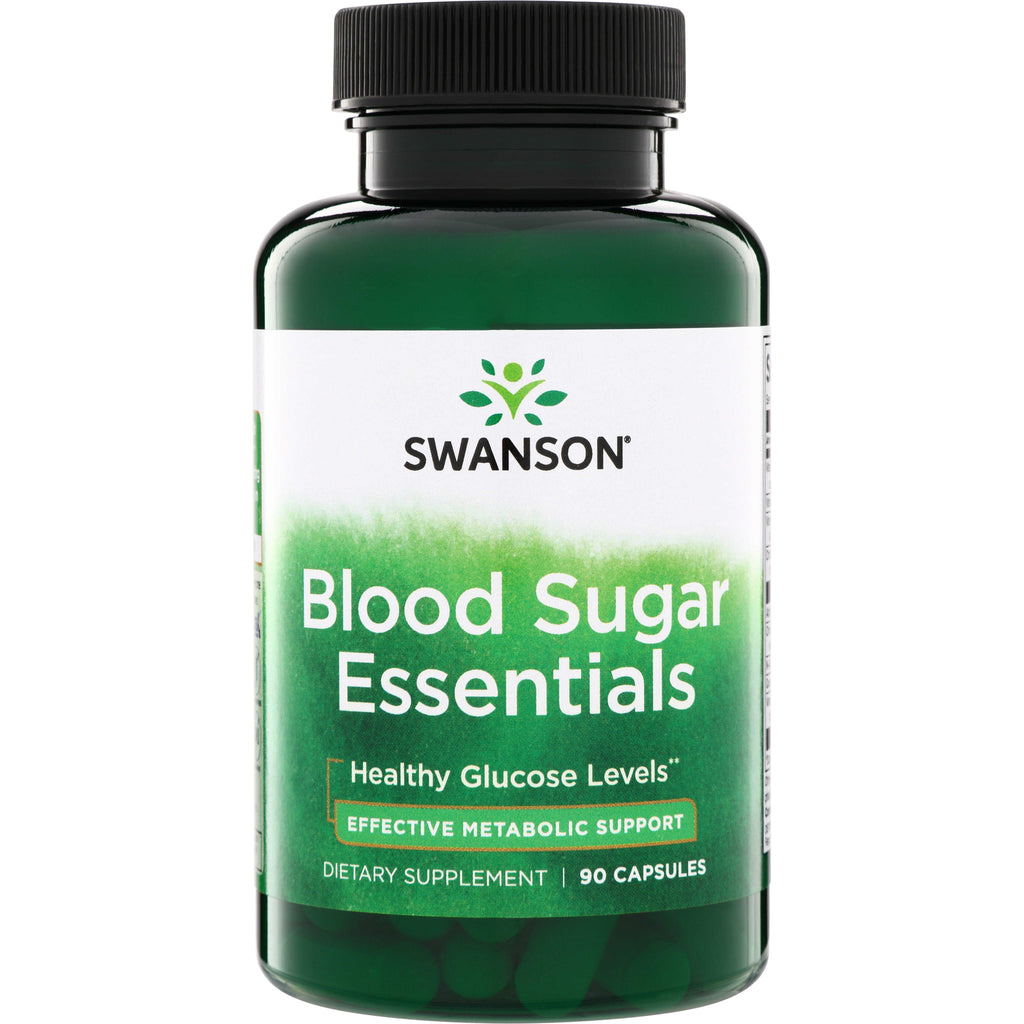 SWC059 | Swanson Blood Sugar Essentials supplement bottle, Healthy Glucose Levels, 90 capsules - Thumbnail