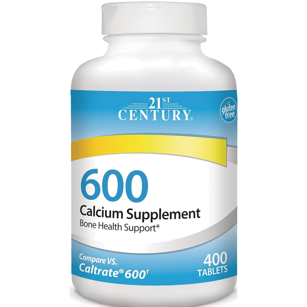 CNT263 | 21st Century 600 calcium supplement bottle labeled Bone Health Support, gluten free, 400 tablets - Thumbnail