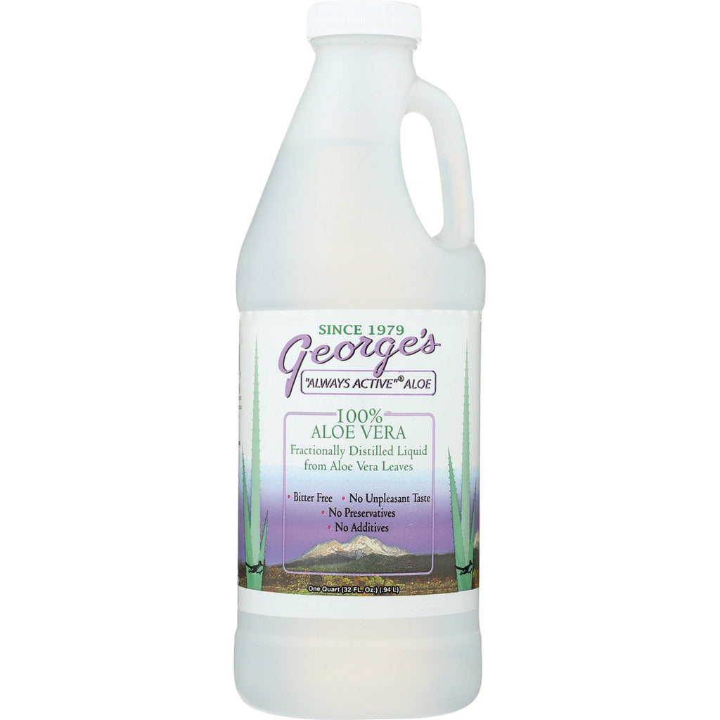 GAL001 | One-quart bottle of George's 100% Aloe Vera fractionally distilled liquid with front label - Thumbnail