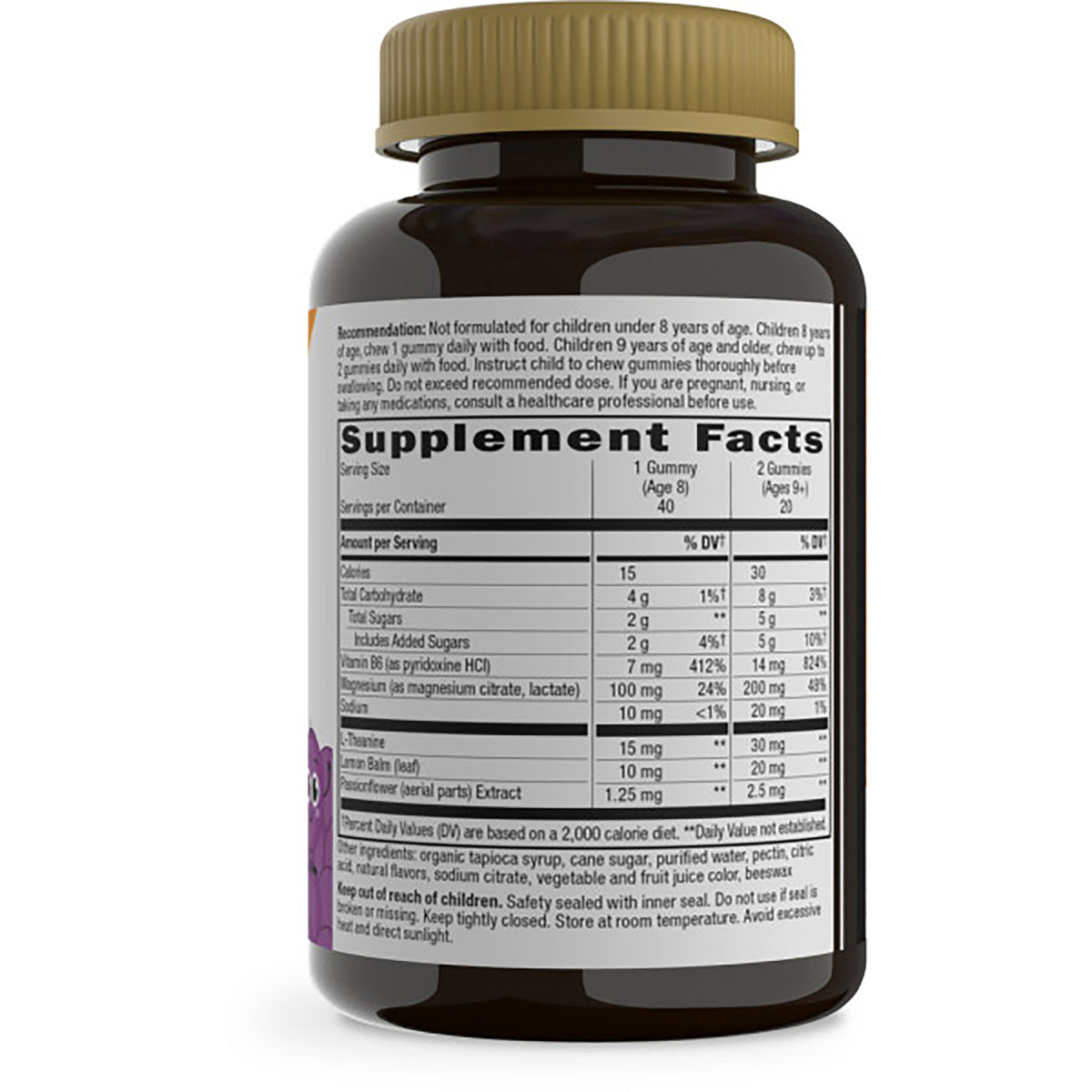 NW1007 | back of supplement bottle showing supplement facts and directions