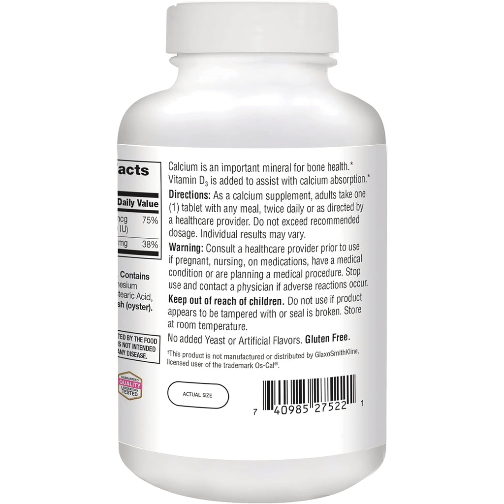 CNT262 | Back of white supplement bottle showing directions, warnings, nutrition panel and barcode - Thumbnail