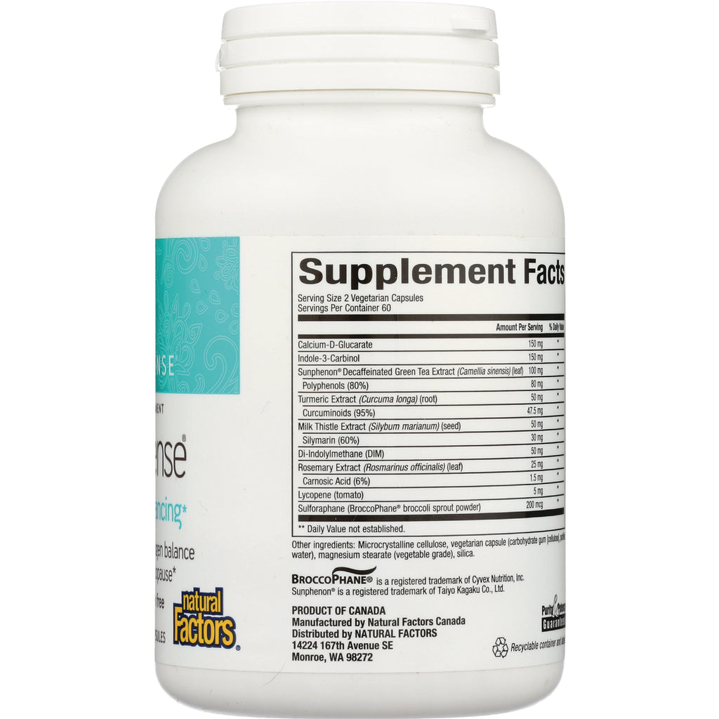 NFC111 | Supplement Facts back label on white bottle showing ingredient names and amounts - Thumbnail