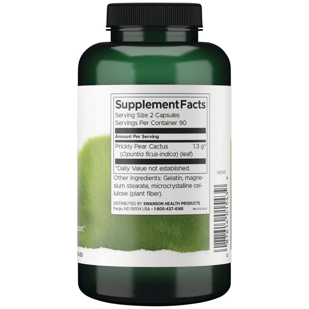 SW543 | Back label with supplement facts and serving information - Thumbnail