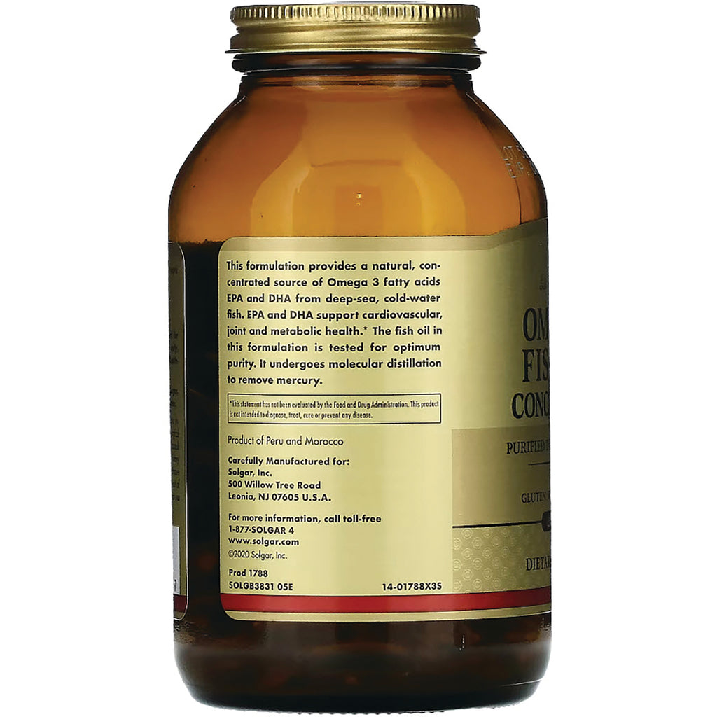 Brown glass supplement bottle back label showing product information, ingredients and manufacturing details - Thumbnail